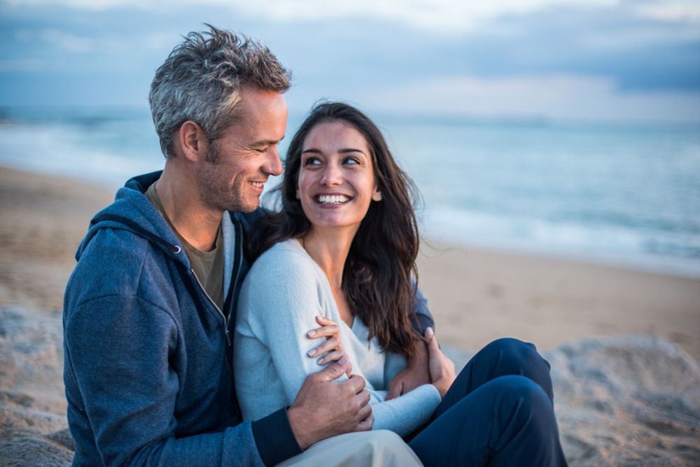 couple sitting on beach