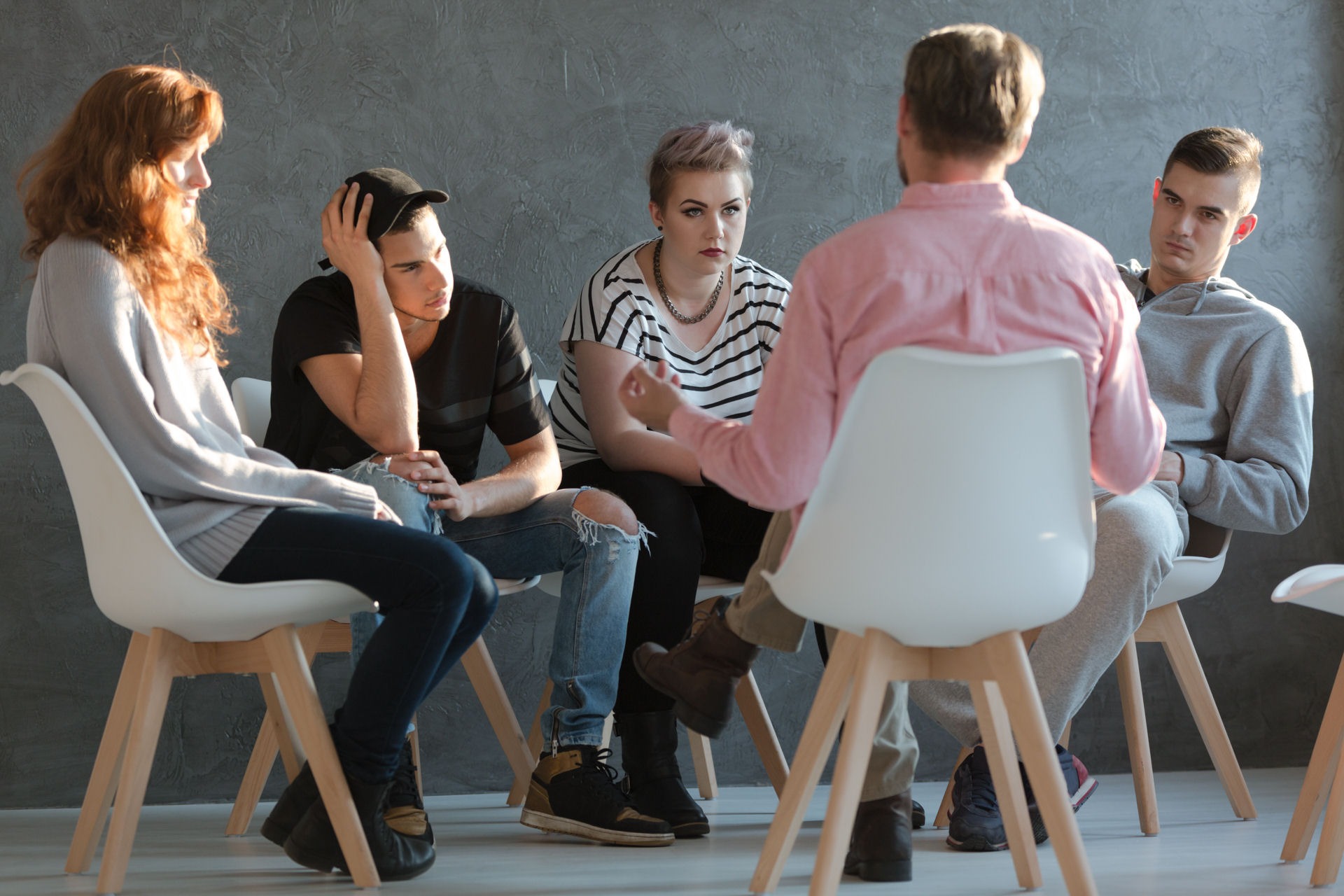 Group therapy for addiction discussing healthy coping mechanisms